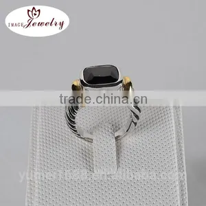 NEW 2016 Popular Fashion Jewelry Loyal Exquisite Square Shapped Ring Big Black Stone CZ Diamond Ring Wholesale thumbnail-1