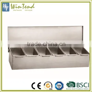 Condiment Dispenser With 4 Compartments Kitchen Stainless Steel Wholesale Spice Containers thumbnail-3