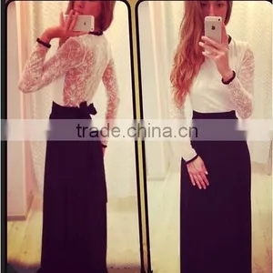 Marvelous Gorgeous Splendid and Posh Lace and Milk Silk Evening Dress, Lace Applique Evening Dresses thumbnail-1