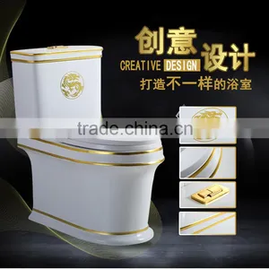 Dennis 2036 New Model Vortex Flush One Piece Gold Toilet thumbnail-5