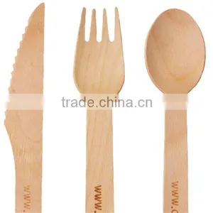 Disposable Birch Wooden Cutlery Spoon Fork Knife With SGS Certification thumbnail-1