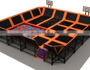 TUV Kids Sky Zone Rectangule Jumping Trampoline Park With Basketball Hoop for Sale Quality Choice Most Popular thumbnail-2