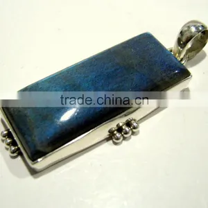 Labradorite Rectangle Cabochon Natural Gemstone Pendant, 925 Solid Sterling Silver Pendants, Designer Bezel Pendant thumbnail-1