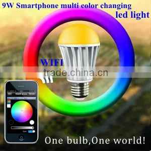 Smartphone Multi-color Changing WIFI Intelligent Led Light Bulb 9W thumbnail-1