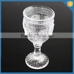 Pressed Sunflower Embossed Glass Tumbler Wine Glasses thumbnail-1