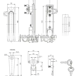 Safety Plane Cabinet Door Handle Lock for Steel Filling Cabinet thumbnail-2