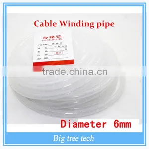 Competitive Price White Diameter 6mm 33Ft.(10M) Spiral Cable Wire Wrap Tube PC Manage Cord thumbnail-1