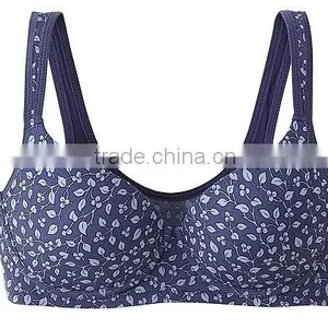 Hot Sell Ladies Underwear Flower Microfiber Soft Comfortable Supported Sport Bra thumbnail-1