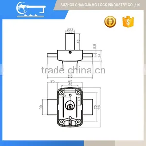 0548 High Security Sliding Ibutton Card Rim Lock thumbnail-2