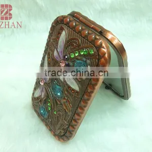 Good Sale Cosmetic Rhinestone Mirror/antique Rhinestone Promotional Gift Pocket Mirror thumbnail-3