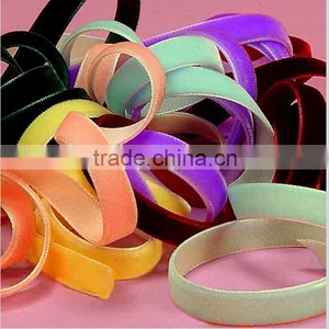 China Factory Wholesale Single Face Velvet Ribbon for Garment Trimming thumbnail-1