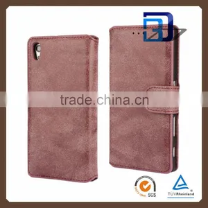 Wallet Function Retro Nubuck Leather Slim Wallet Phone Case Cover for Sony Xperia Z5 Compact thumbnail-5