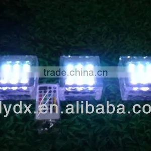 Low Voltage LED Ice Glass Brick Light RGB With Remote-controller(10*10*5cm 3 Pieces per Set)) thumbnail-1