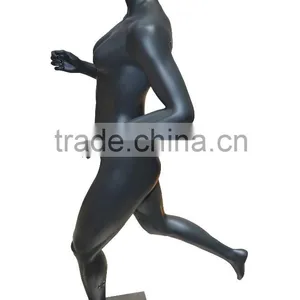 Black Matte Muscle Fiberglass Stand Mannequin Sport For Sportwear Display thumbnail-4