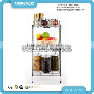 Adjustable Layers Light Duty Chrome Wire Shelving Rack thumbnail-5