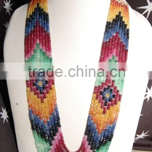 Precious Multi Stone Beaded Necklace thumbnail-1