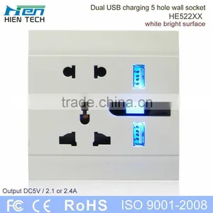 Public Commercial Using Wall Socket USB Light Socket With 2 USB Ports thumbnail-5