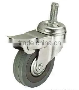 Industrial Gray PVC Stem Brake Caster thumbnail-3
