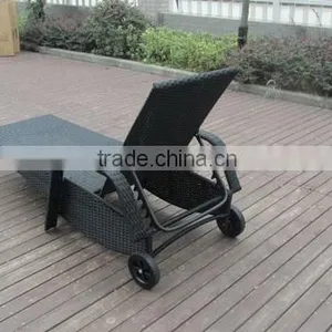 Garden Lounge With Wheel Rattan Sun Lounge thumbnail-3