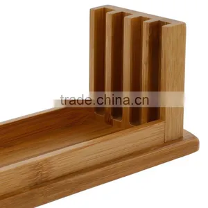 Bamboo Cutting Boards- Four All Natural Index Chopping Board Set With Non-Slip Base thumbnail-2