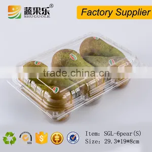 PET Disposable Pear Packaging Box for 6 Packs Fruit thumbnail-4