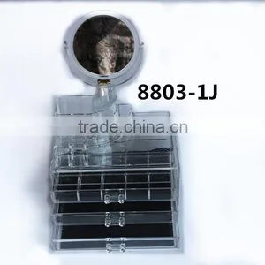 Wholesale Three Tiers Acrylic Drawer Storage Organizer for Acrylic Makeup Organizer With Mirror thumbnail-1