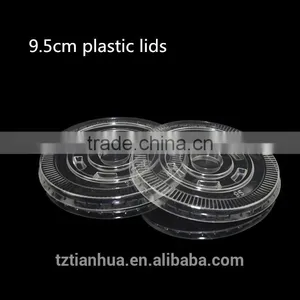 9.5cm China Customized Disposable Plastic PS Milk Cup Flat Lid thumbnail-1