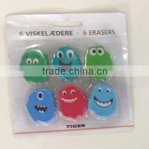 Monster Smiling Face Shaped Erasers Set thumbnail-1