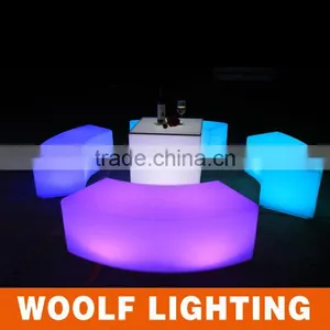 Rechargeable Nightclub Illuminated Shining Plastic LED Curve Seat Bar Furniture thumbnail-1