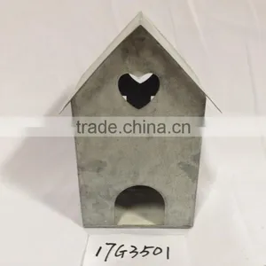 China Special Design Grey Little House Shape Garden Metal Flower Pot Planters thumbnail-2