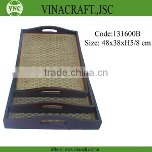 Black Wood Bambo Tray thumbnail-1