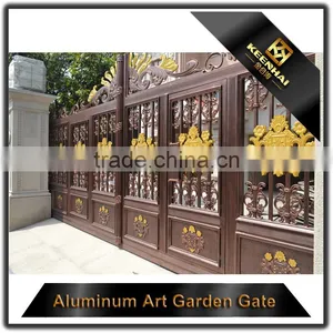 Modern Main Gate Designs Outdoor Powder Coated Cast Aluminum Garden Gate for Villa thumbnail-3
