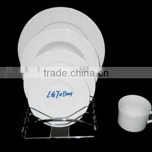 20pcs Hot Sale Embossed White Dinnerware Set thumbnail-1