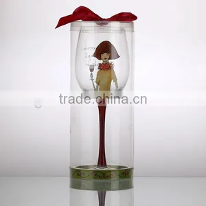 Handmade Party Wedding Wine Glass With Pretty Girl Decal thumbnail-3
