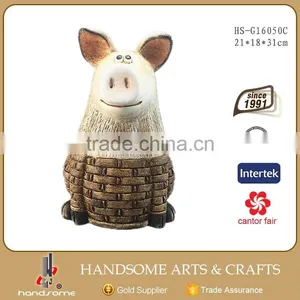 12 Inch Megnesia Home and Garden Ornament Lively Animal Figurine Pig Statue Art Wholesale thumbnail-1