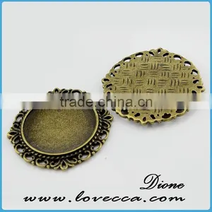 Resin Cameo Zinc Metal Setting ,Antique Style Metal Setting,Cameo Setting Charm Pendant thumbnail-1