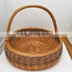 Hot Sell Cheap Hand Weave Rattan Flower Basket / Fruit Basekt Decoration / Wicker Storage Basket thumbnail-1