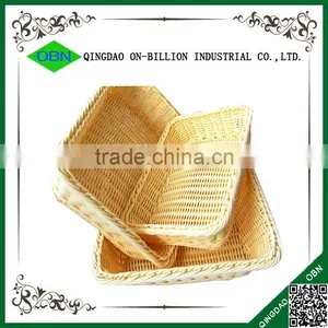 Rectangular Hand Weaving Plastic Rattan Basket for Bread thumbnail-4