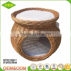 China Custom Nice Quality Beautiful Antique Pet House Wicker Dog Bed Indoor Cat House for Sale thumbnail-4