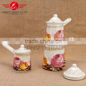 3PCS Stock Offer All Size Copper Enamel Turkish Coffee Pot With Lid thumbnail-1