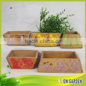 Hand Carved High Quality Promotional Decoration Antique Wooden Vases thumbnail-1