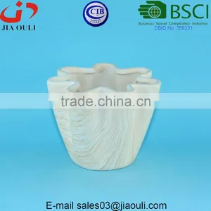 Popular Sales Flower Shape Wooden Design Ceramic Garden Planters thumbnail-2