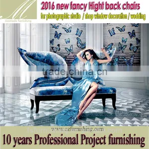 FF2014 Fancy Fun Romantic High Back Decoration Leisure Chair Butterfly Velvet Wedding Chair Hotel Photo Studio Shop Window Chair thumbnail-1