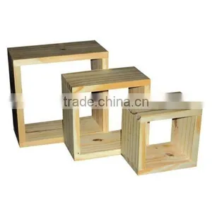 Square Wood Cube Wall Shelf thumbnail-4