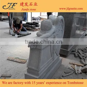 Chinese Grey Granite Modern Weeping Angel Headstone Designs thumbnail-3