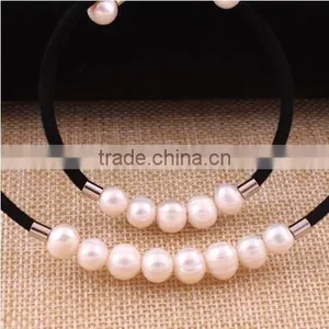10-11 mm White Freshwater Pearl Necklace and Bracelet Sets Wholesale thumbnail-2