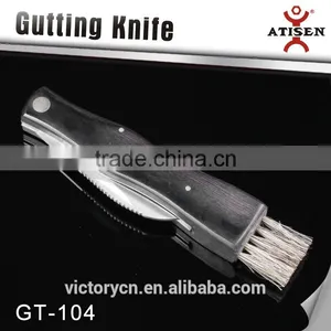 Hot Sale Folding Wooden Handle Mushroom Knife With Brush GT-104 thumbnail-1