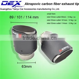New Style High Quality Akrapovic Carbon Fiber Exhaust Tip Carbon Fiber Muffler Pipe thumbnail-1