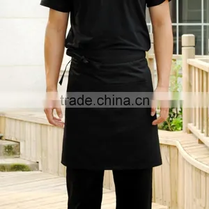 Universal Unisex Women Men Kitchen Cooking Waist Apron Short Apron Waiter Apron With Double Pockets thumbnail-2