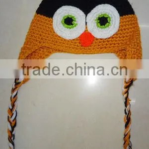 Children Winter Earflat Hat With Pigtails thumbnail-3